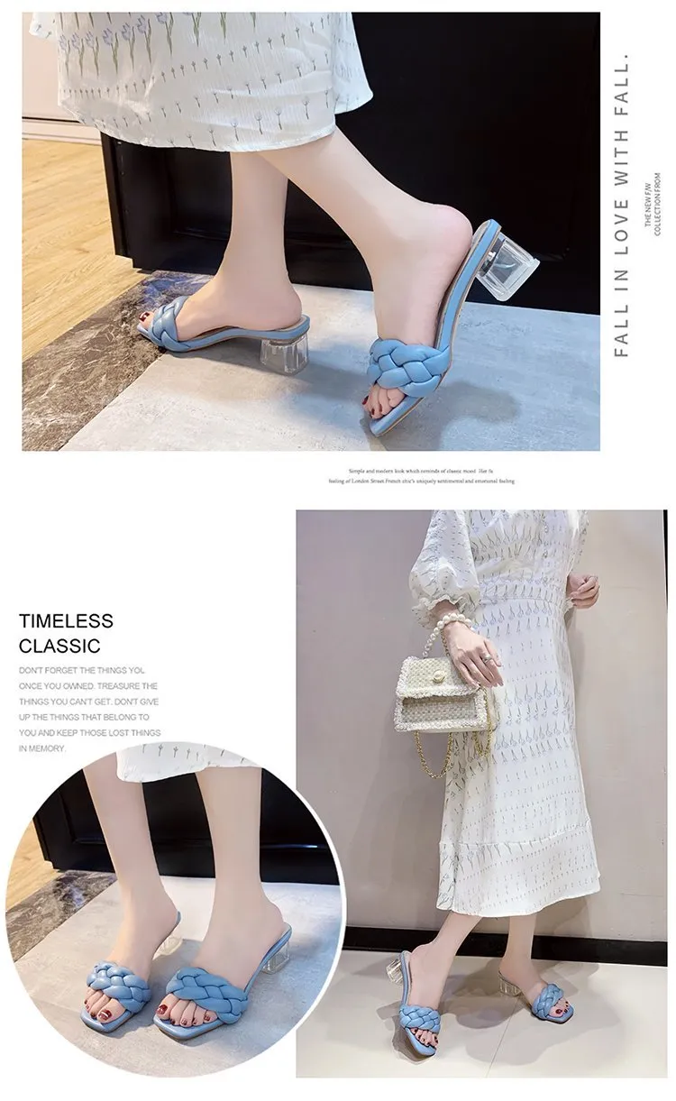 Rope Lattice Peep Toe Designer Platform Heel Women Outside Sippers Shoes