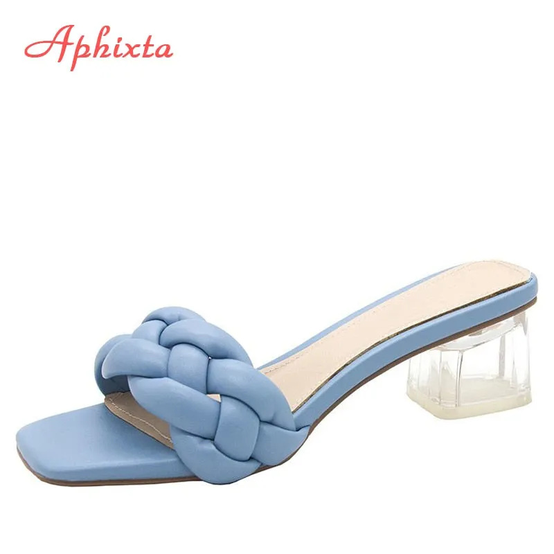 Rope Lattice Peep Toe Designer Platform Heel Women Outside Sippers Shoes