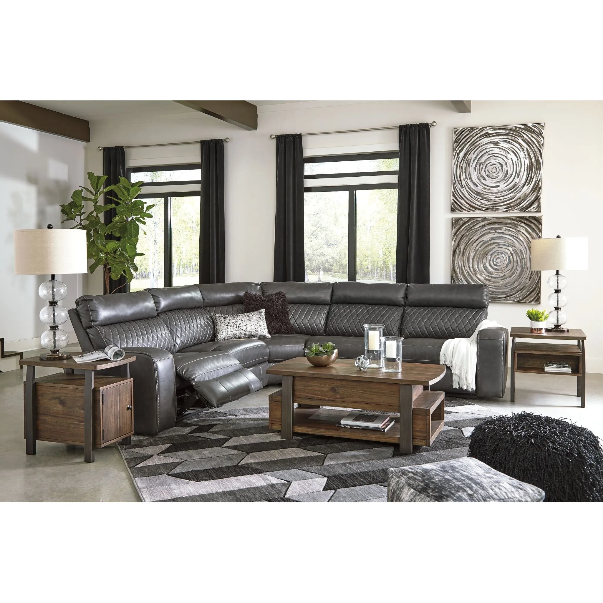 Samperstone 5 Piece Power Reclining Sectional
