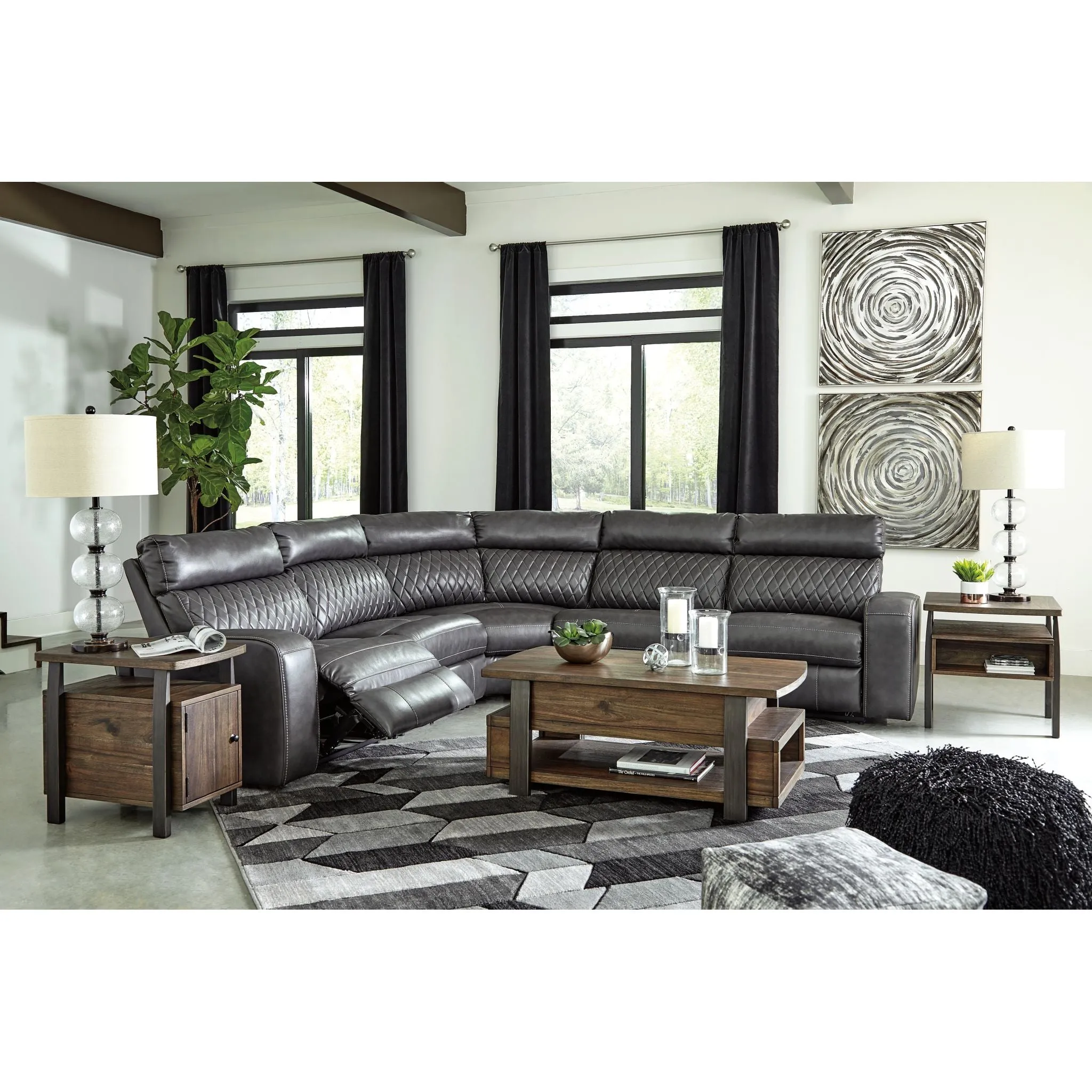 Samperstone 5 Piece Power Reclining Sectional