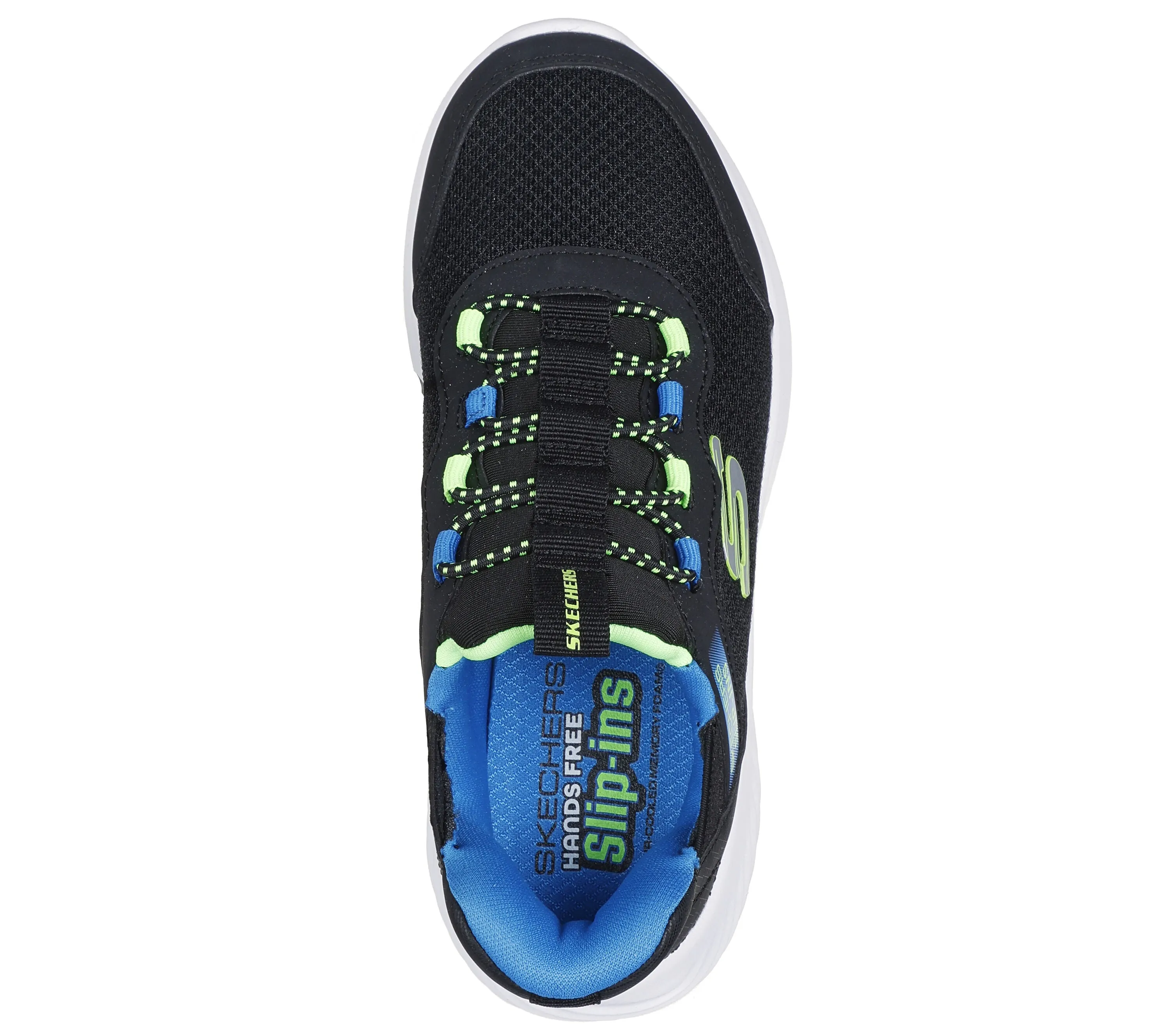 Skechers Kid's Bounder - Brisk-Burst Sneaker - Black/Blue/Lime 403822L