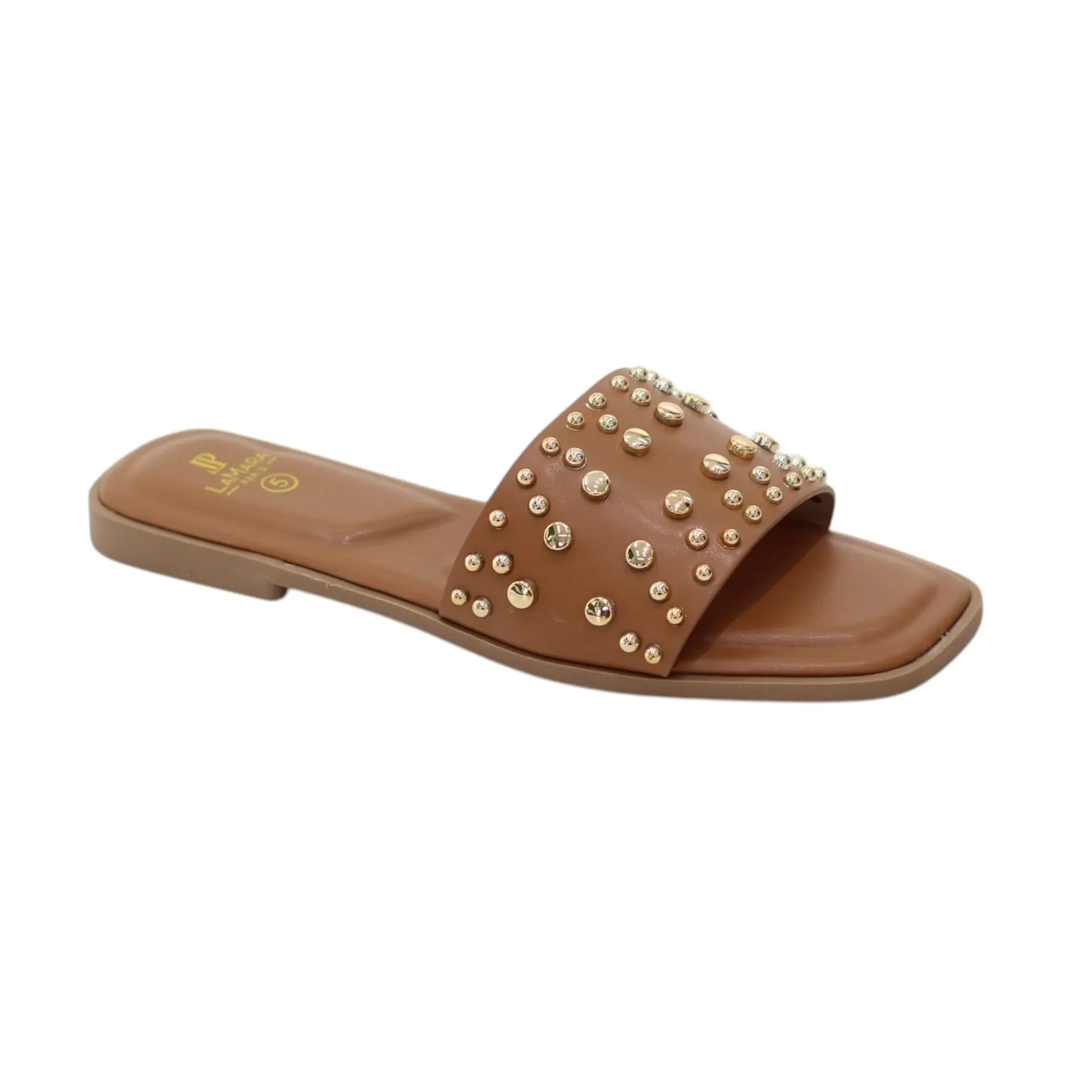 Stud one band studded slide on a flat unit