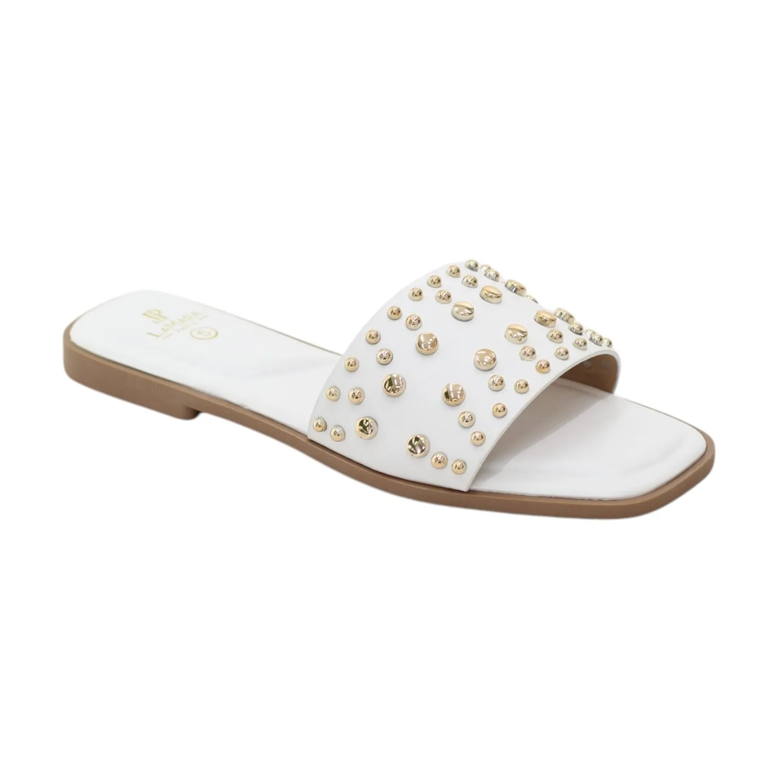Stud one band studded slide on a flat unit
