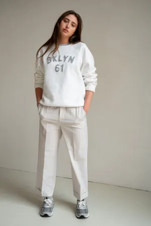 SWEATER PRINT (S25T1145) WHITE - GREY MELANGE