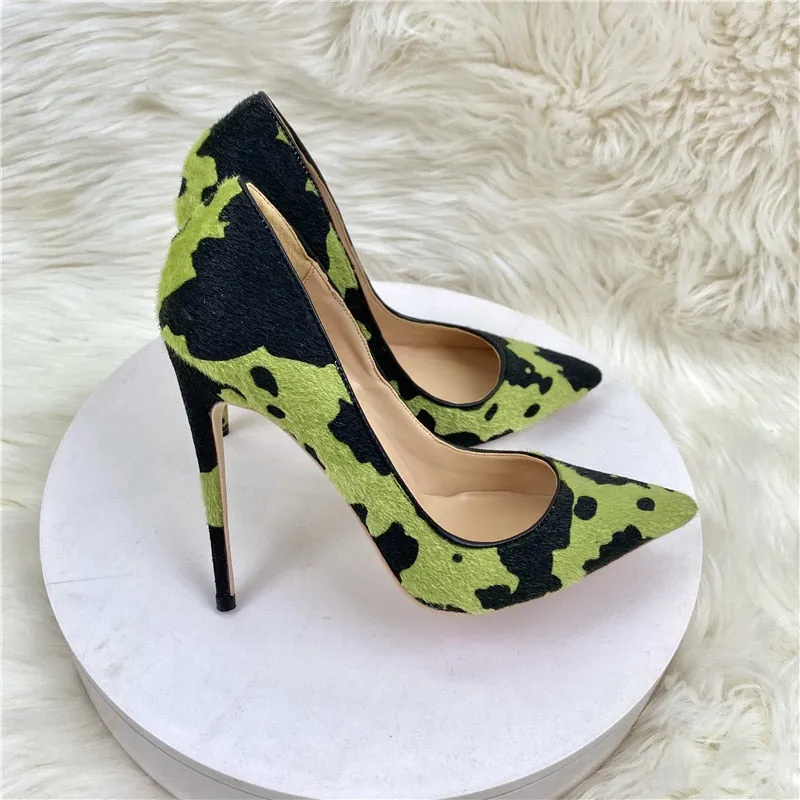 TEEK - Hair Splotch Green Pumps
