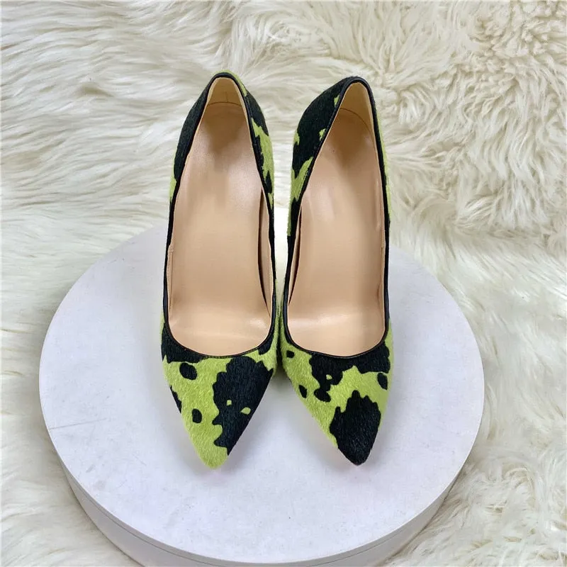 TEEK - Hair Splotch Green Pumps