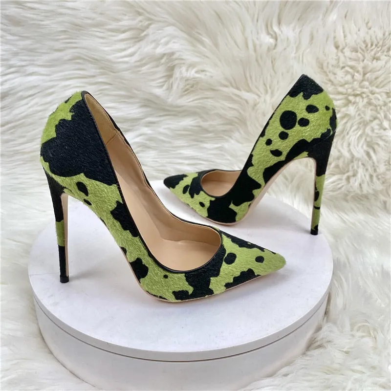TEEK - Hair Splotch Green Pumps