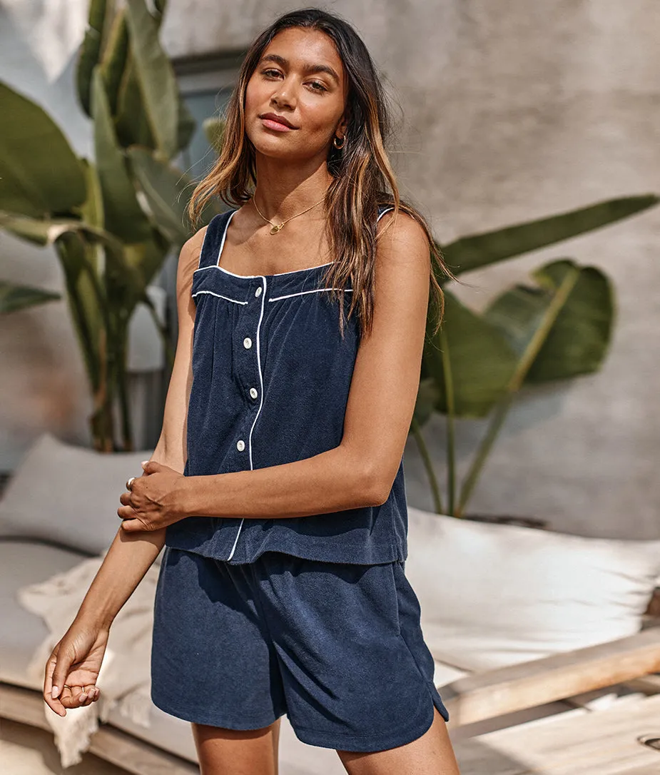 The Towel Terry Button-Front Tank - Main
