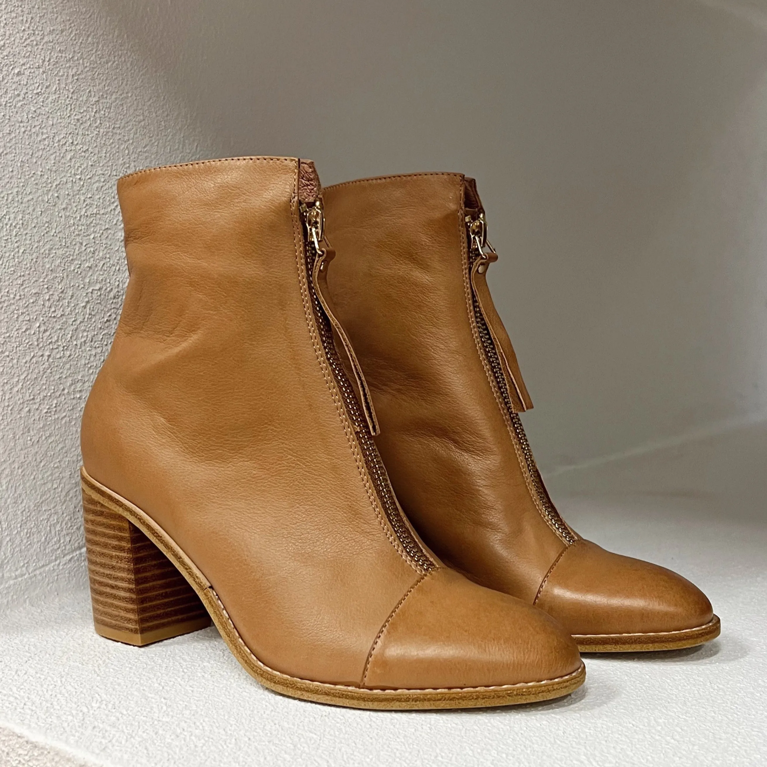 Tusly Leather Boot- Tan