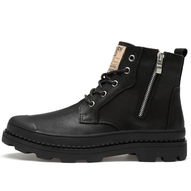 West Louis Autumn Comfortable Ankle Zipper Boots