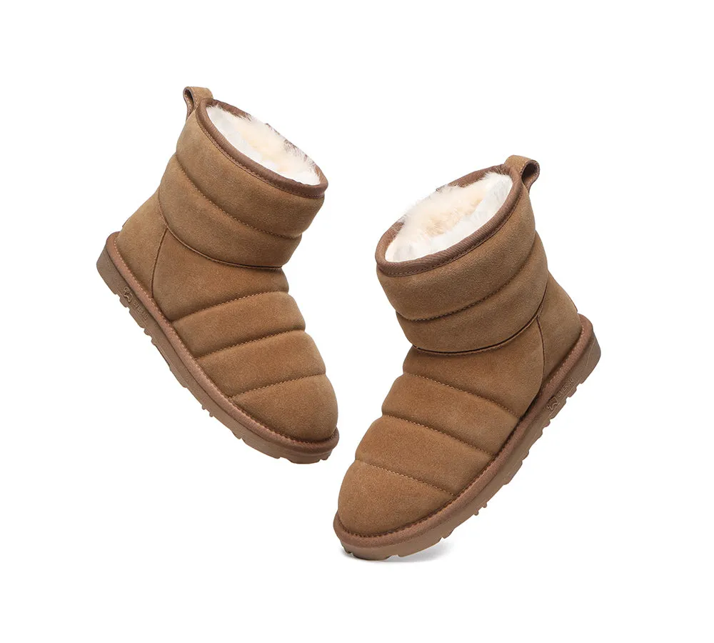 Women Mini Sheepskin Wool Boots Puffer