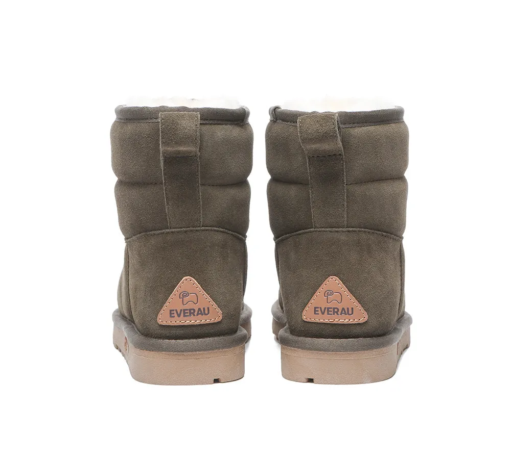 Women Mini Sheepskin Wool Boots Puffer