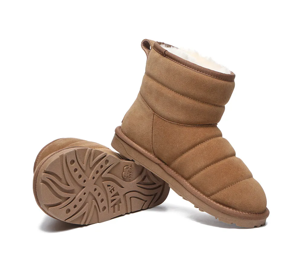 Women Mini Sheepskin Wool Boots Puffer