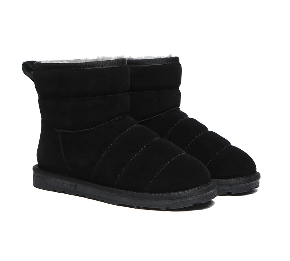 Women Mini Sheepskin Wool Boots Puffer