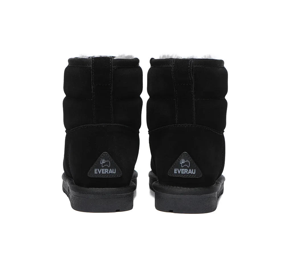 Women Mini Sheepskin Wool Boots Puffer