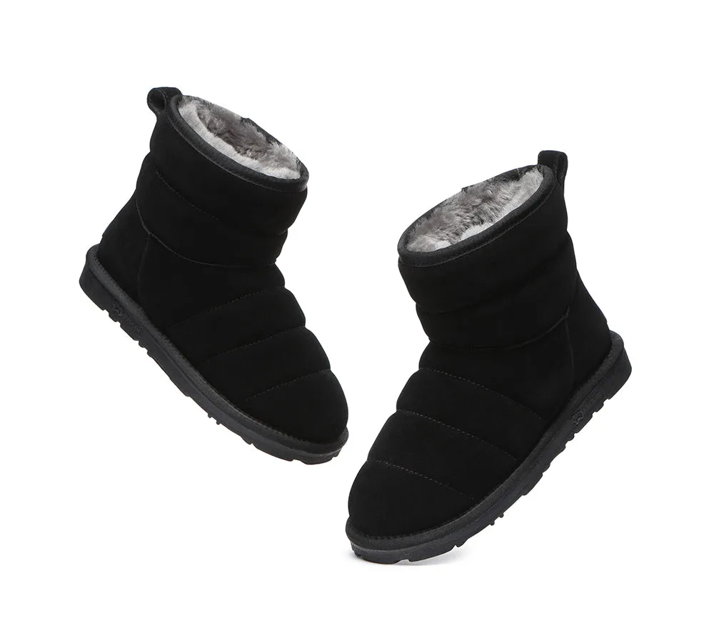 Women Mini Sheepskin Wool Boots Puffer