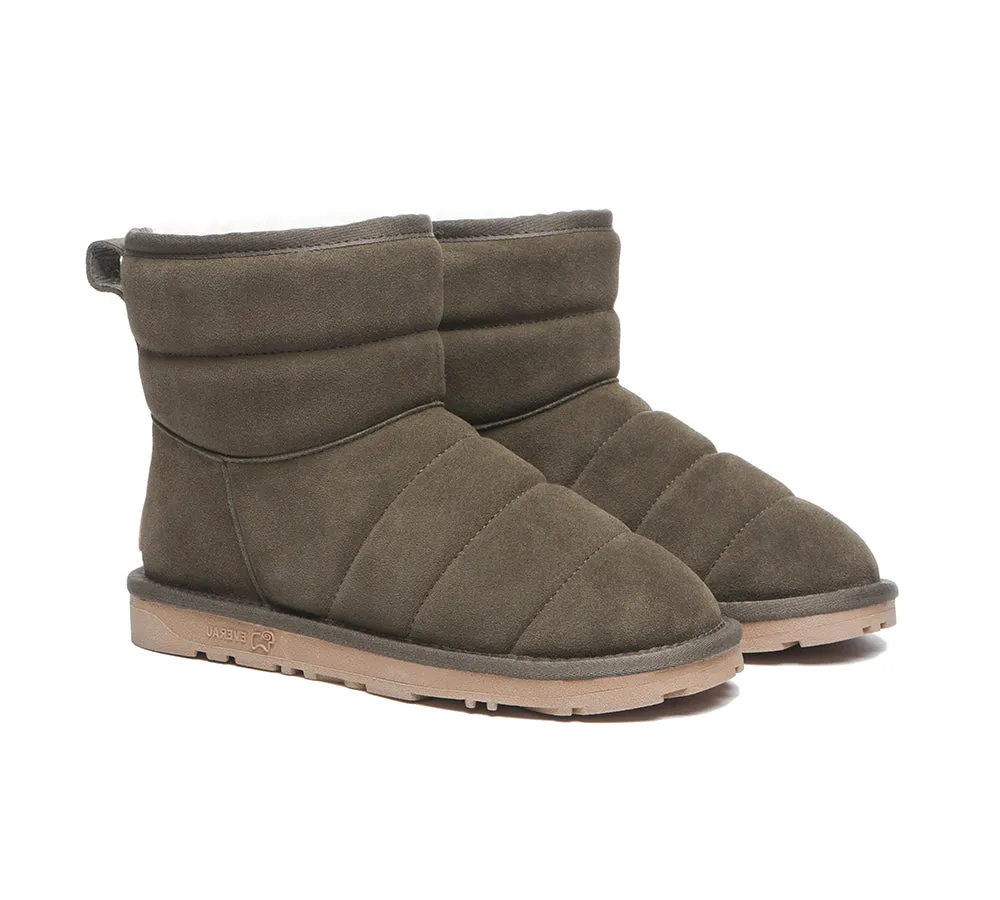 Women Mini Sheepskin Wool Boots Puffer