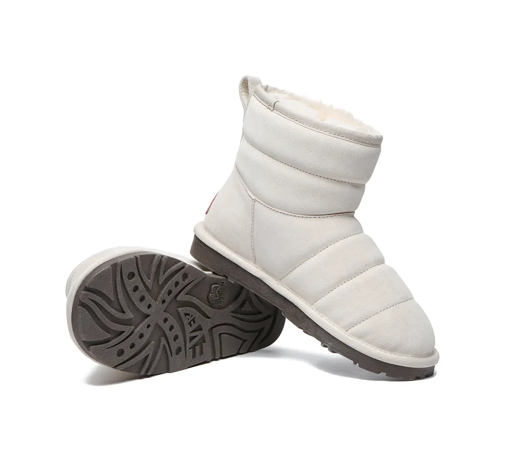Women Mini Sheepskin Wool Boots Puffer