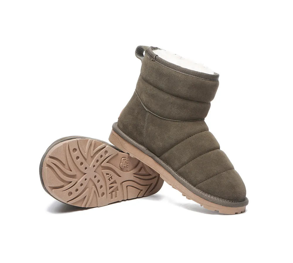 Women Mini Sheepskin Wool Boots Puffer