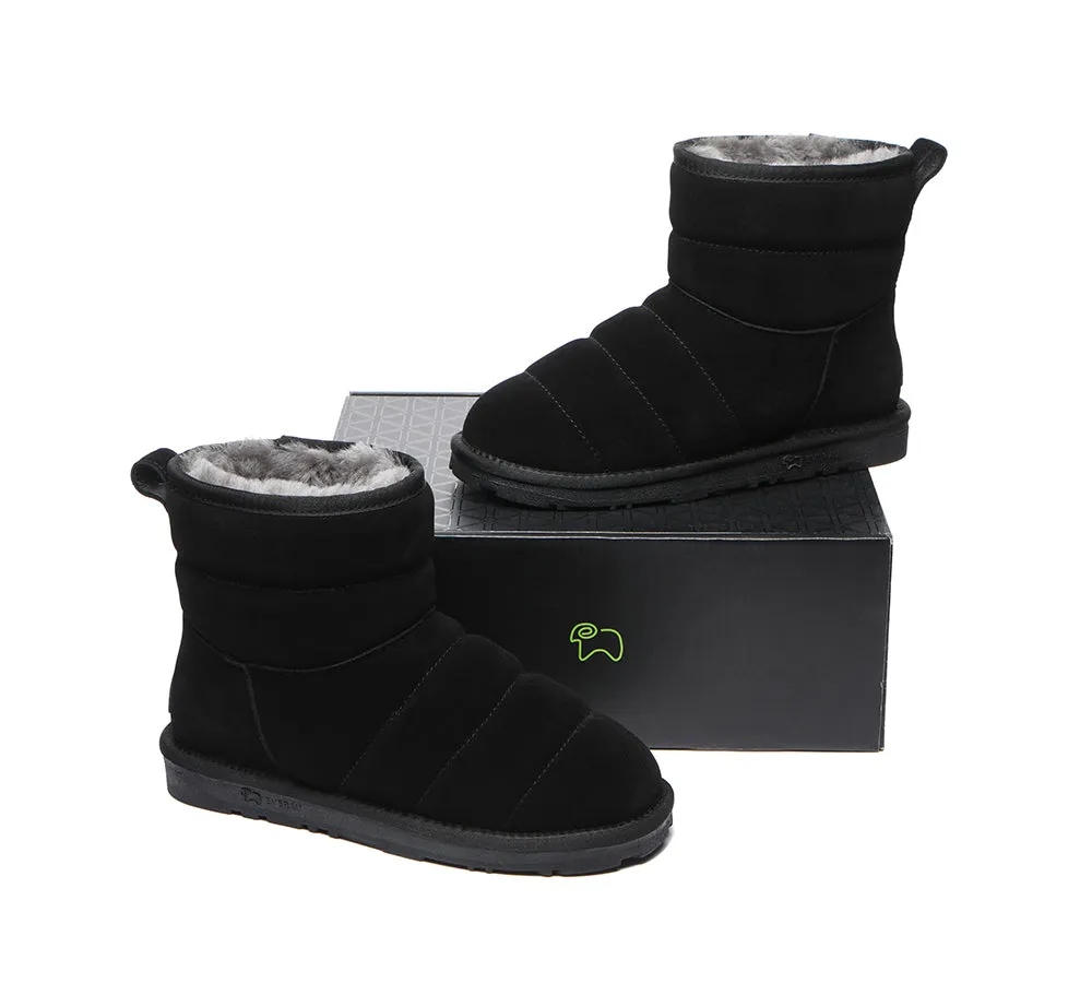 Women Mini Sheepskin Wool Boots Puffer