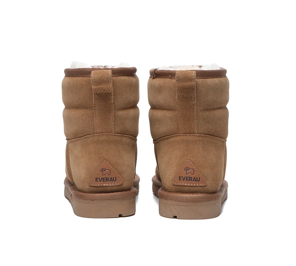 Women Mini Sheepskin Wool Boots Puffer