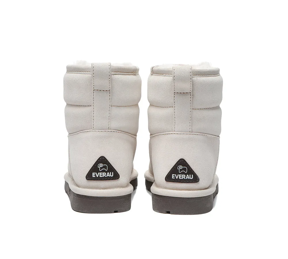 Women Mini Sheepskin Wool Boots Puffer