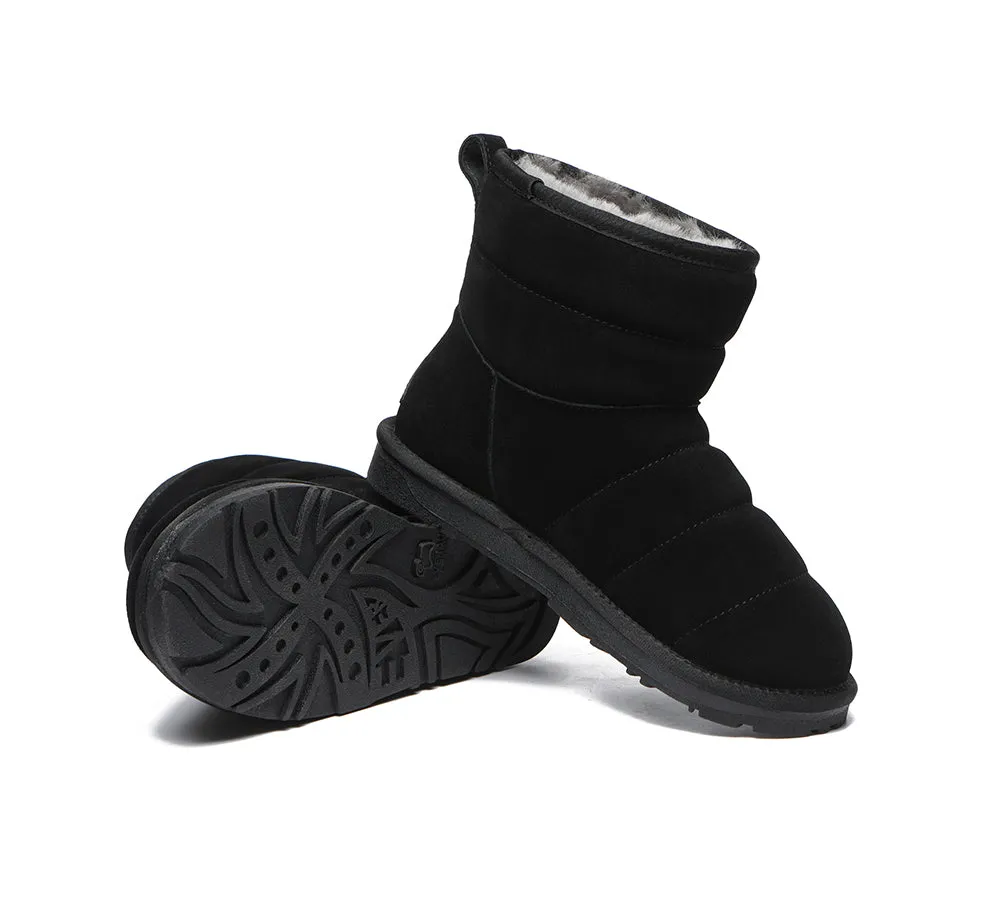 Women Mini Sheepskin Wool Boots Puffer