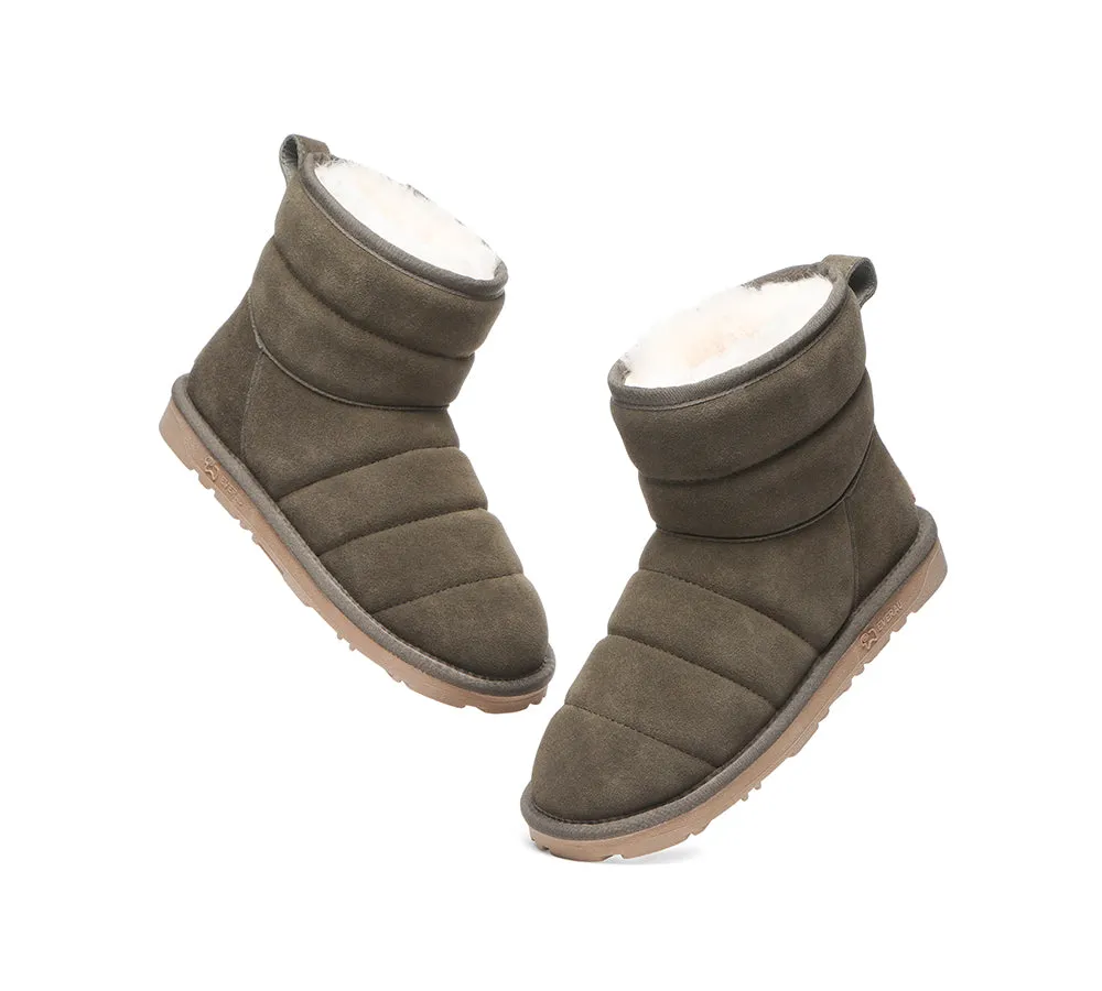 Women Mini Sheepskin Wool Boots Puffer