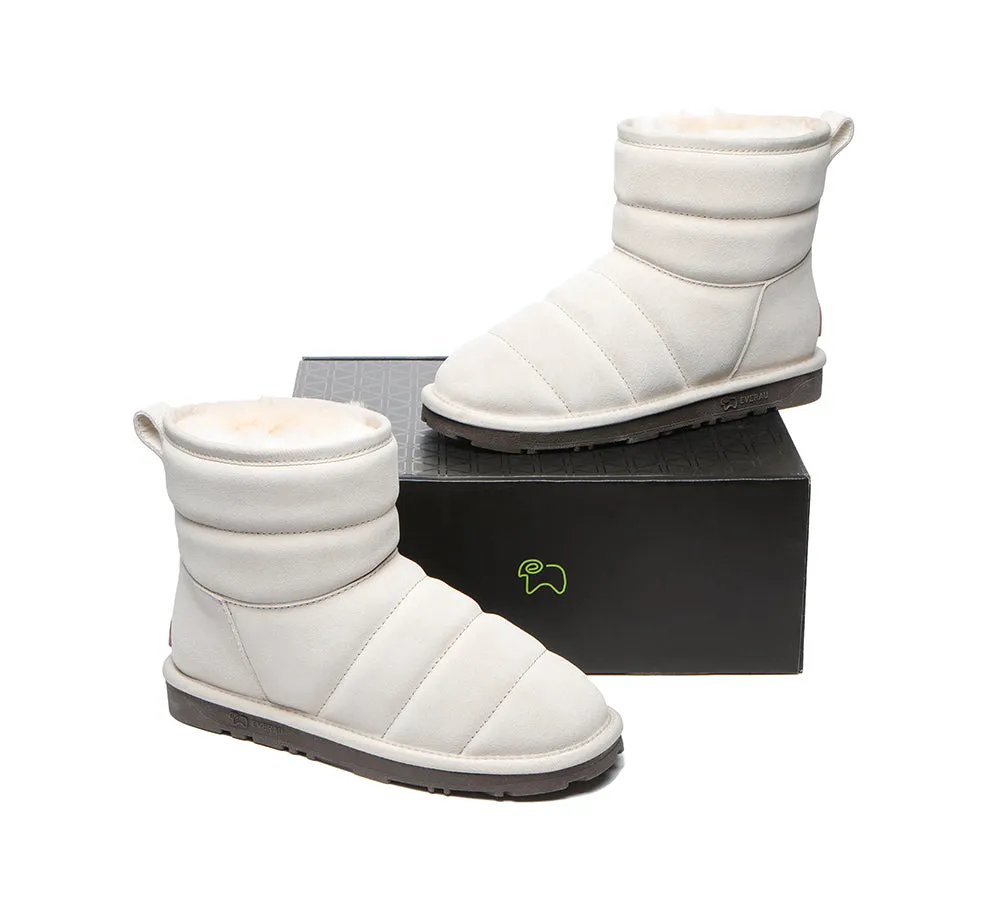 Women Mini Sheepskin Wool Boots Puffer